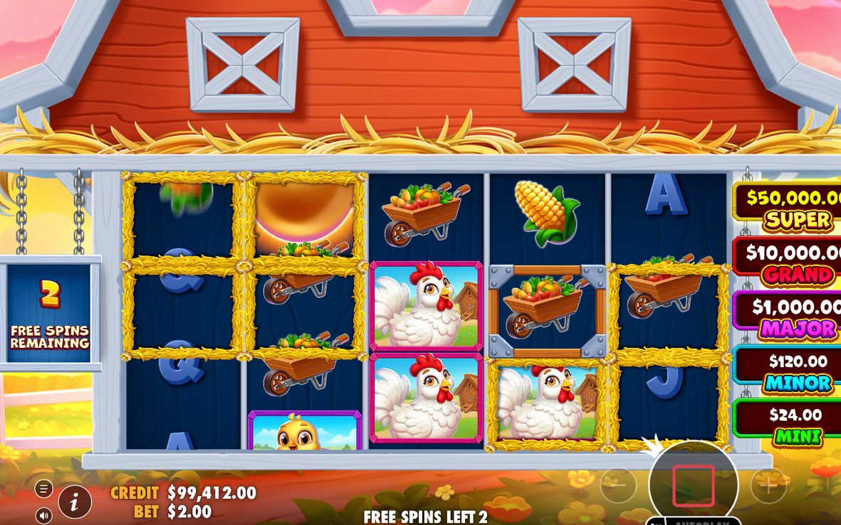 Persikogyllene solnedgång och 5x6-rutnät i Bigger Bonus Free Spins